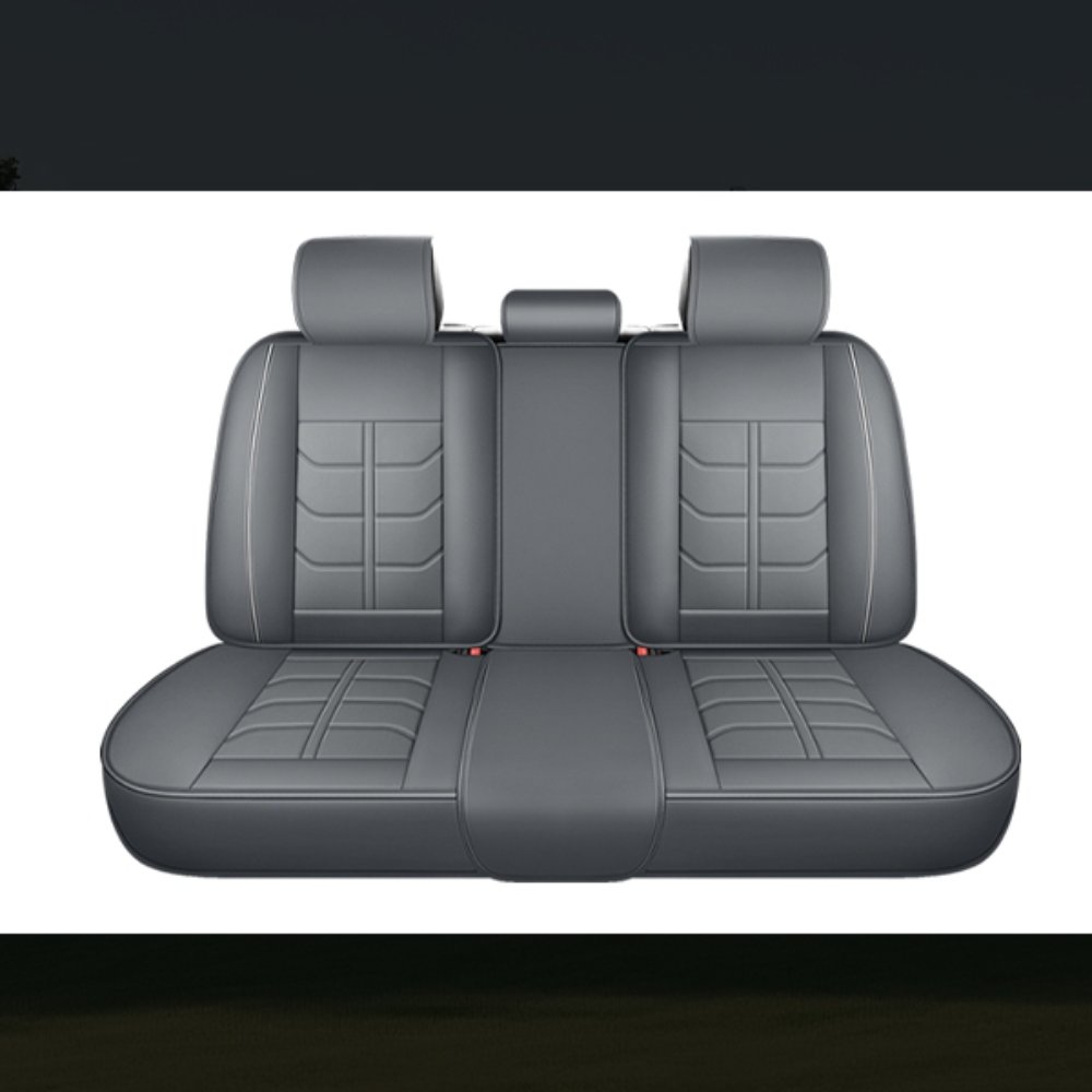 Full Leather Chair Cover Full-grain Leather Lumbar Support Model 1464, Grey & White