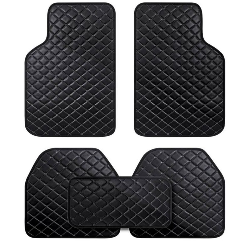 Automotive Floor Mats Black Diamond‑Stitch Universal Car Floor Mats