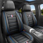Full Leather Chair Cover Full-grain leather, black and navy blue