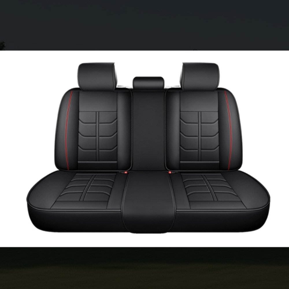 Full Leather Chair Cover Full-grain Leather Lumbar Support Model 1464, Black & Red