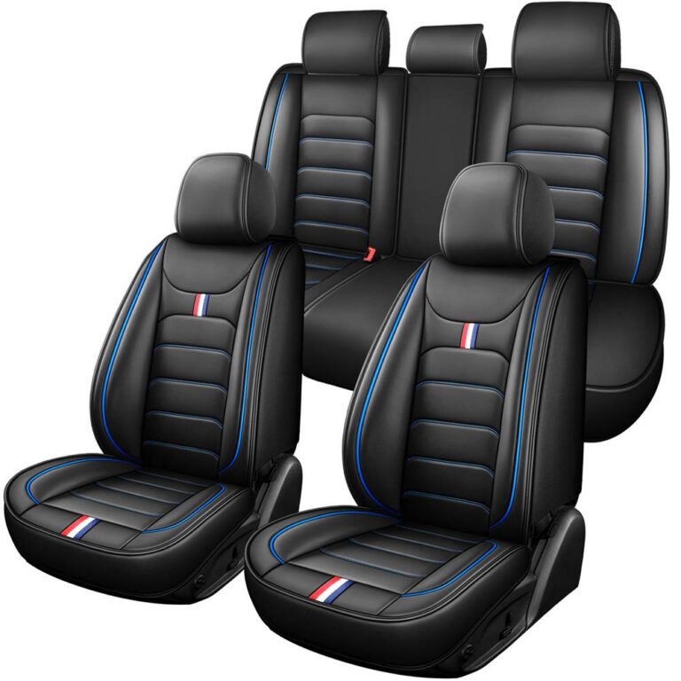 Full Leather Chair Cover Full-grain leather, black and navy blue