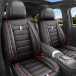 Full Leather Chair Cover Full-grain leather, black and red