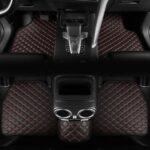 Automotive Floor Mats Universal Red Diamond‑Stitch Automotive Floor Liners