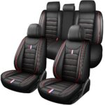 Full Leather Chair Cover Full-grain leather, black and red
