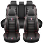 Full Leather Chair Cover Full-grain leather, black and red