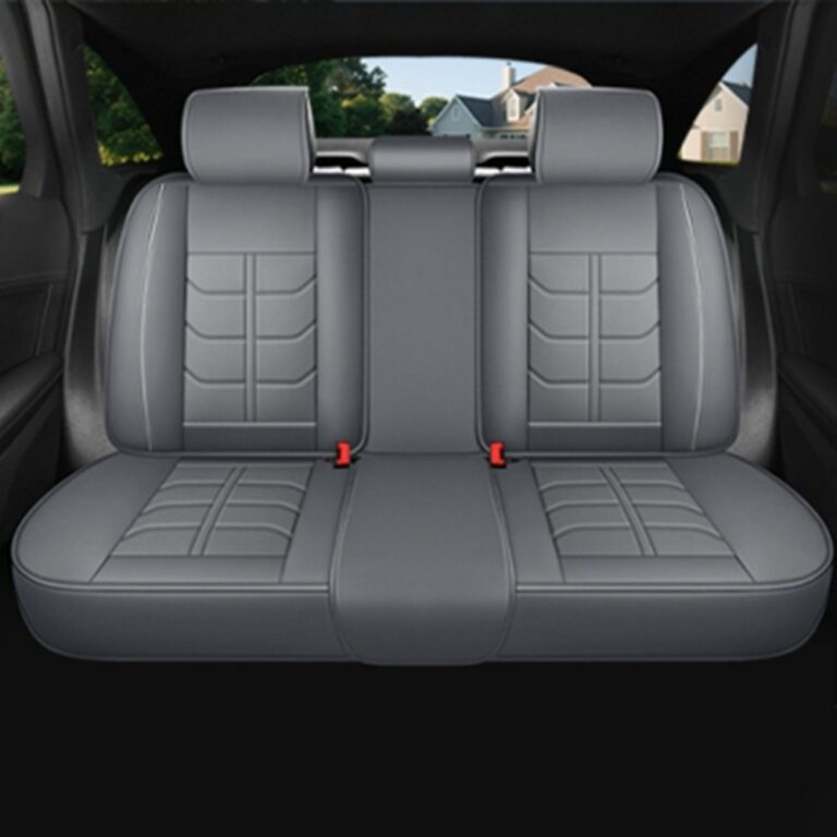 Full Leather Chair Cover Full-grain Leather Lumbar Support Model 600, Grey & White