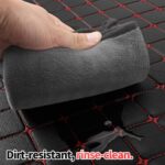Automotive Floor Mats Universal Red Diamond‑Stitch Automotive Floor Liners