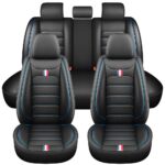 Full Leather Chair Cover Full-grain leather, black and navy blue