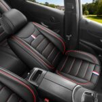 Full Leather Chair Cover Full-grain leather, black and red
