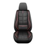 Full Leather Chair Cover Full-grain Leather Lumbar Support Model 2000, Black & Red