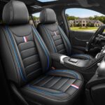 Full Leather Chair Cover Full-grain leather, black and navy blue