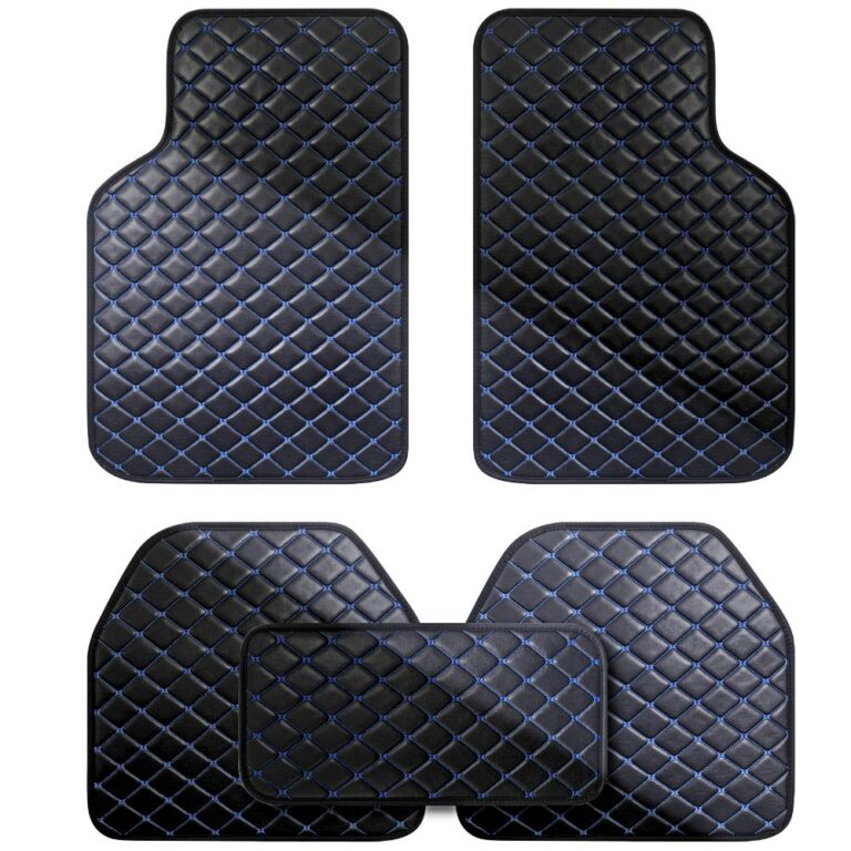 Automotive Floor Mats Universal Blue Diamond‑Stitch Automotive Floor Liners
