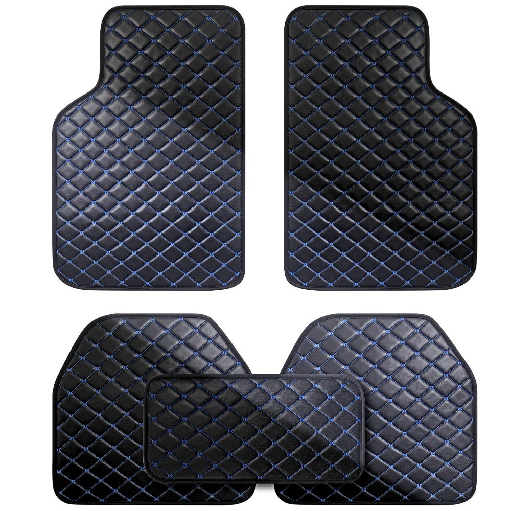 Automotive Floor Mats Universal Blue Diamond‑Stitch Automotive Floor Liners