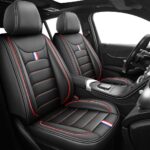 Full Leather Chair Cover Full-grain leather, black and red