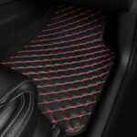 Automotive Floor Mats Universal Red Diamond‑Stitch Automotive Floor Liners