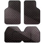 Automotive Floor Mats Universal Red Diamond‑Stitch Automotive Floor Liners