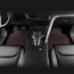 Automotive Floor Mats Universal Red Diamond‑Stitch Automotive Floor Liners